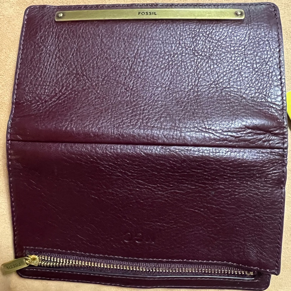 Fossil Purple Leather Wallet